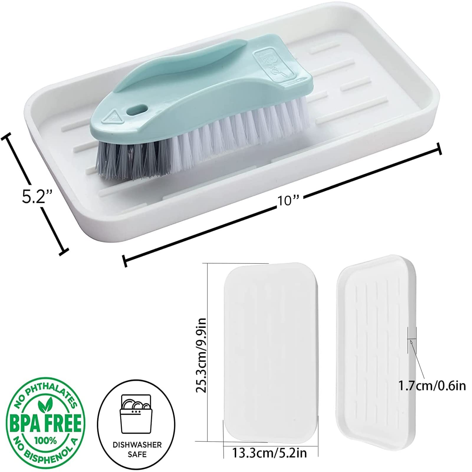 HGYZE Tappetino Scolapiatti Silicone 25,5x14 Bianco Bar Mat