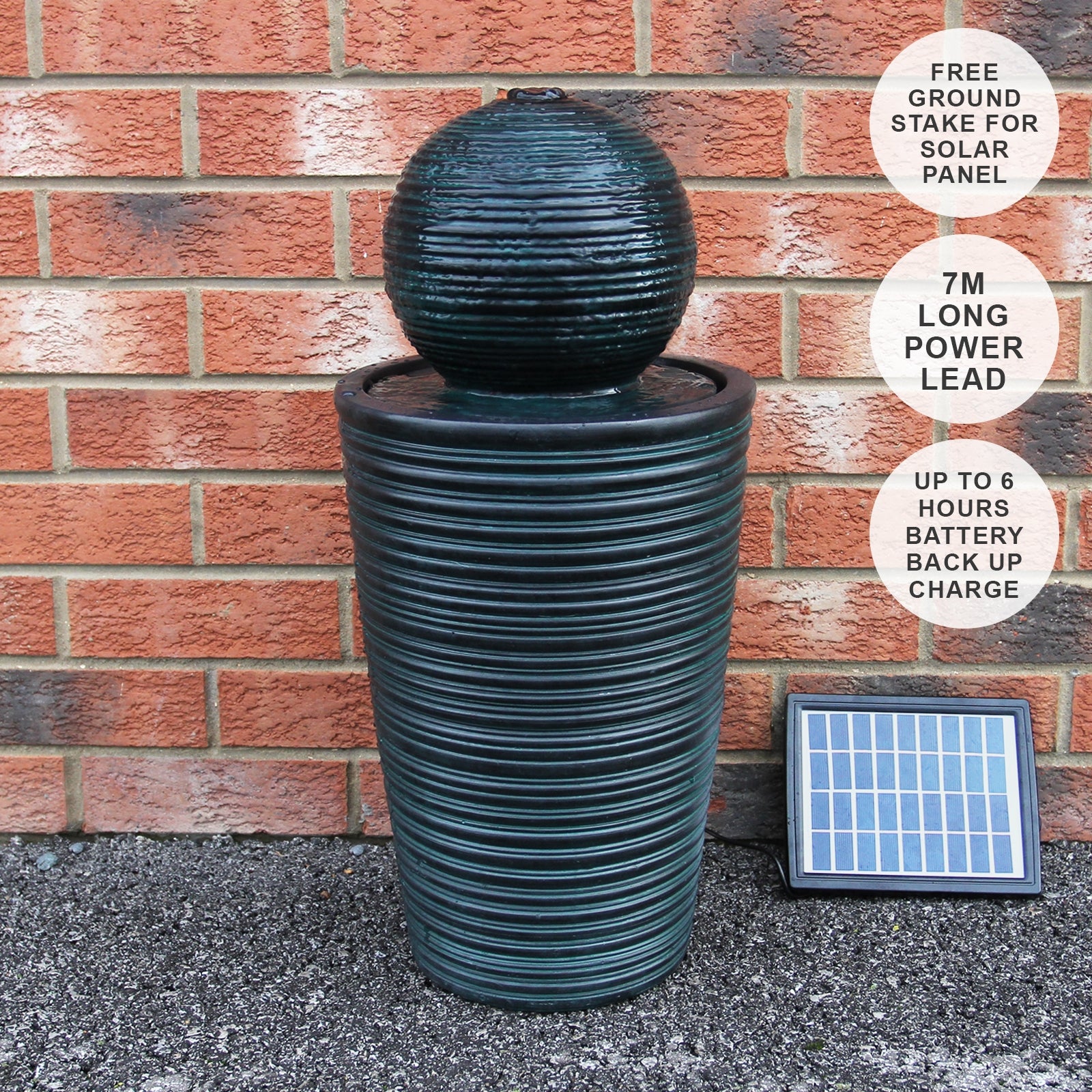 Q-Rax Accessori per la casa Fontana Solare a Sfera da Giardino