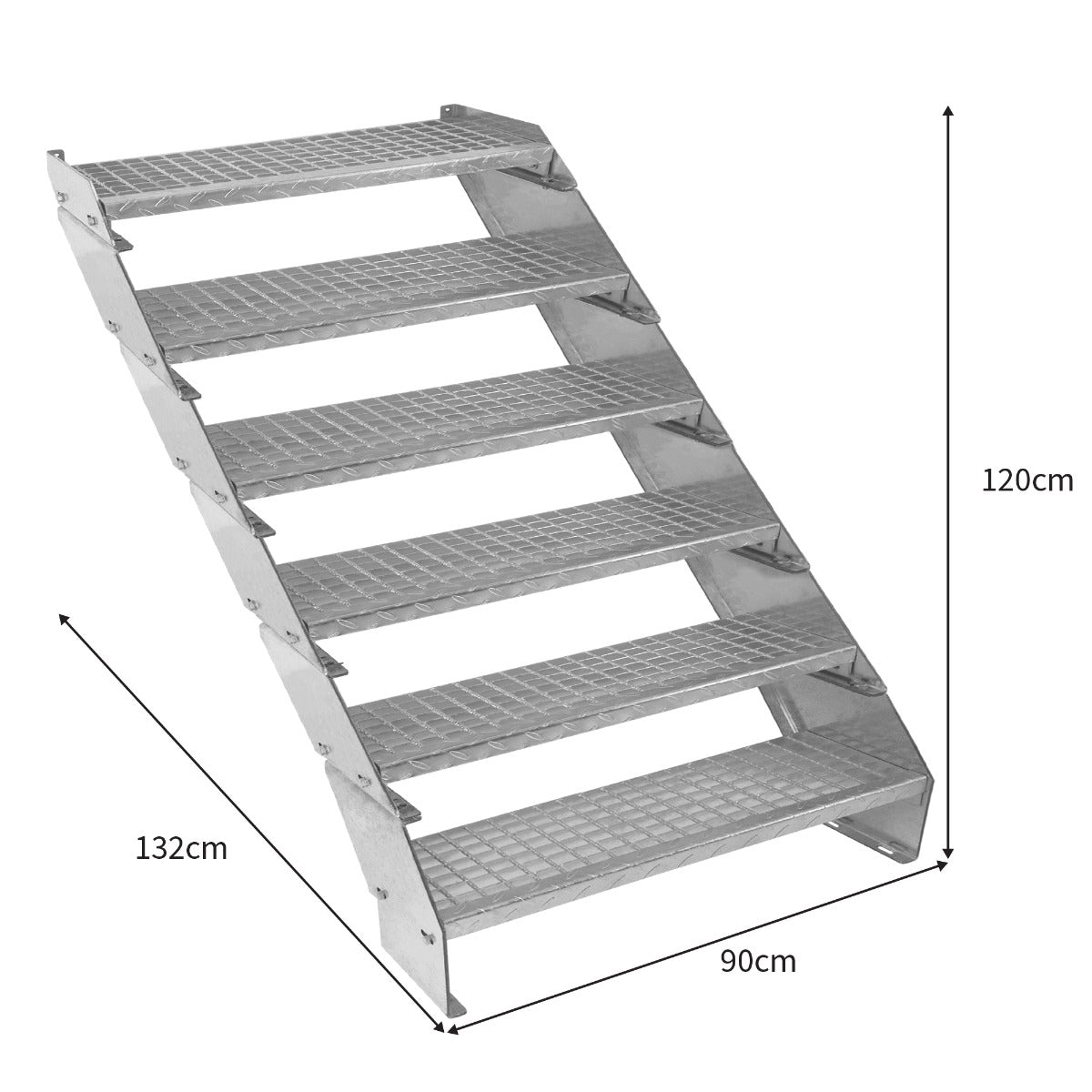 Q-Rax Scala Zincata Regolabile scala 6 elementi 900 mm