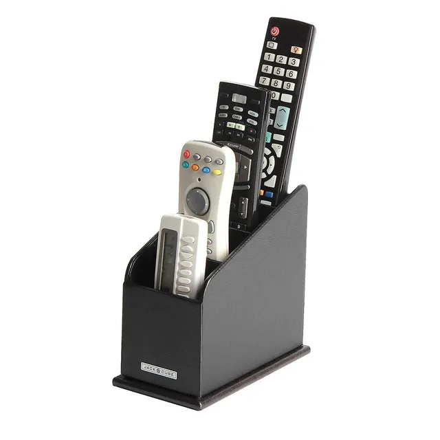 Jackcube Design Living Room porta telecomandi pelle nero 4 posti