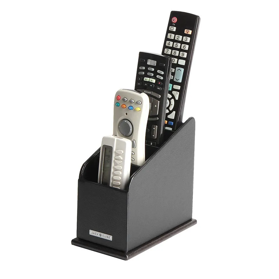 Jackcube Design Living Room porta telecomandi pelle nero 4 posti
