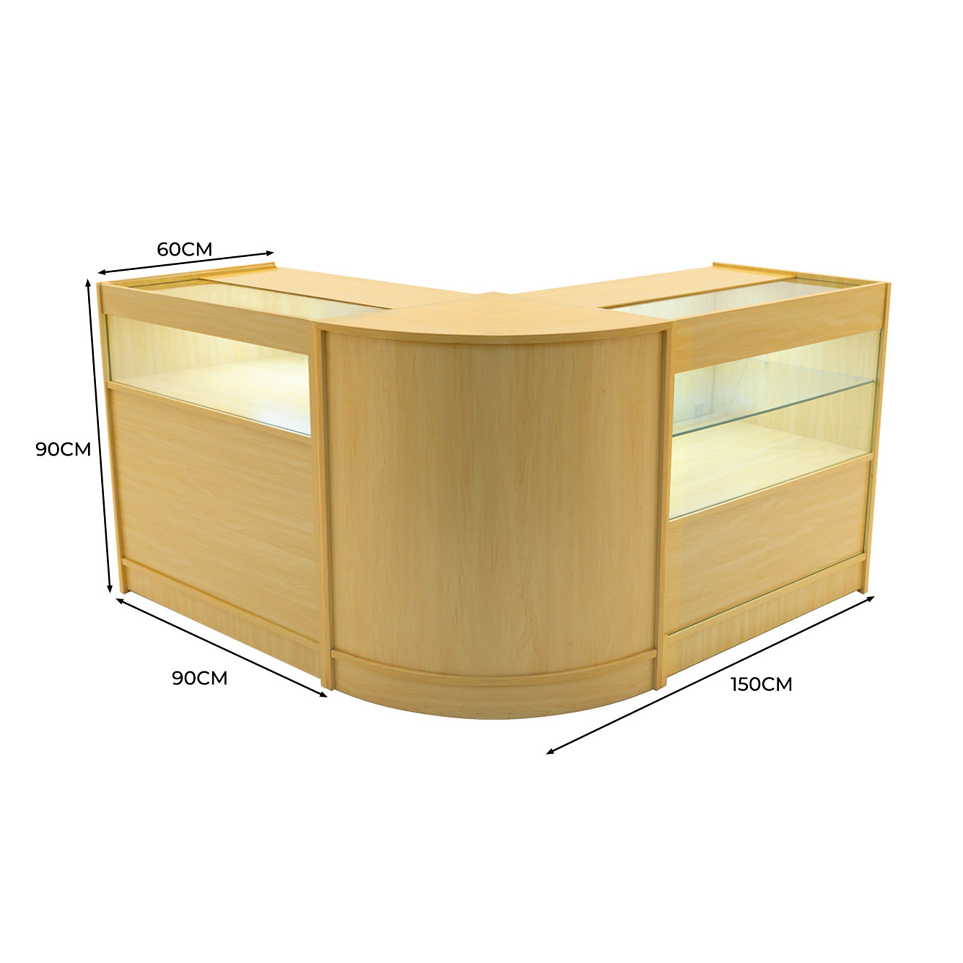 Q-Rax Adonis Set 3 Banconi Negozio LED Acero B900 C900