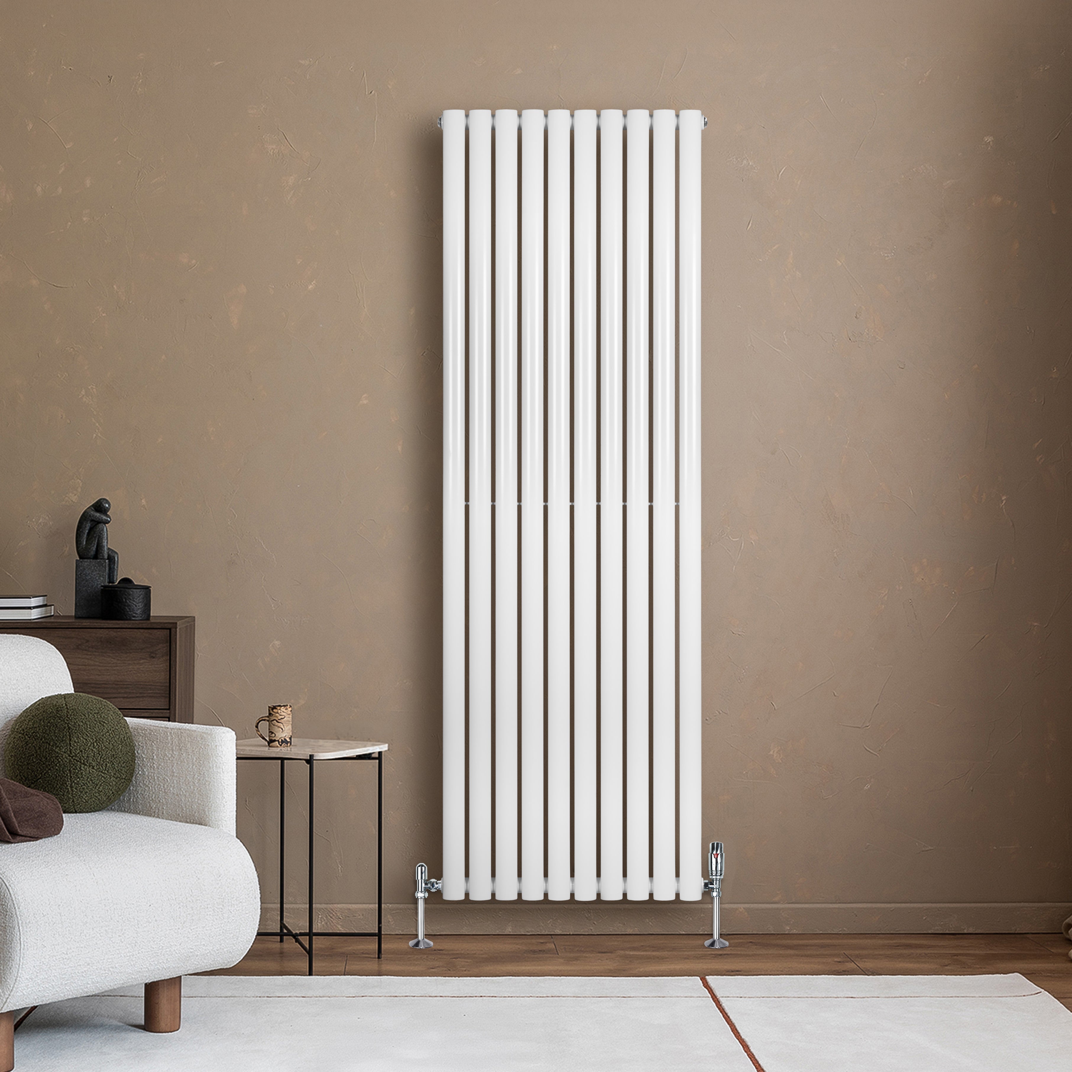 Q-Rax Radiatori Tradizionali 1800x600 radiatore bianco con valvole