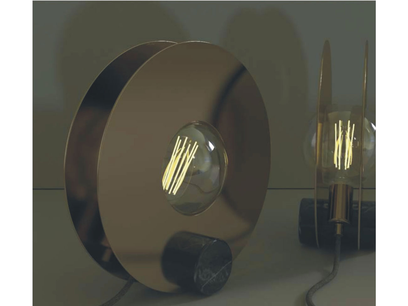Officinanove Yo-Yo lampada da tavolo marmo e metallo