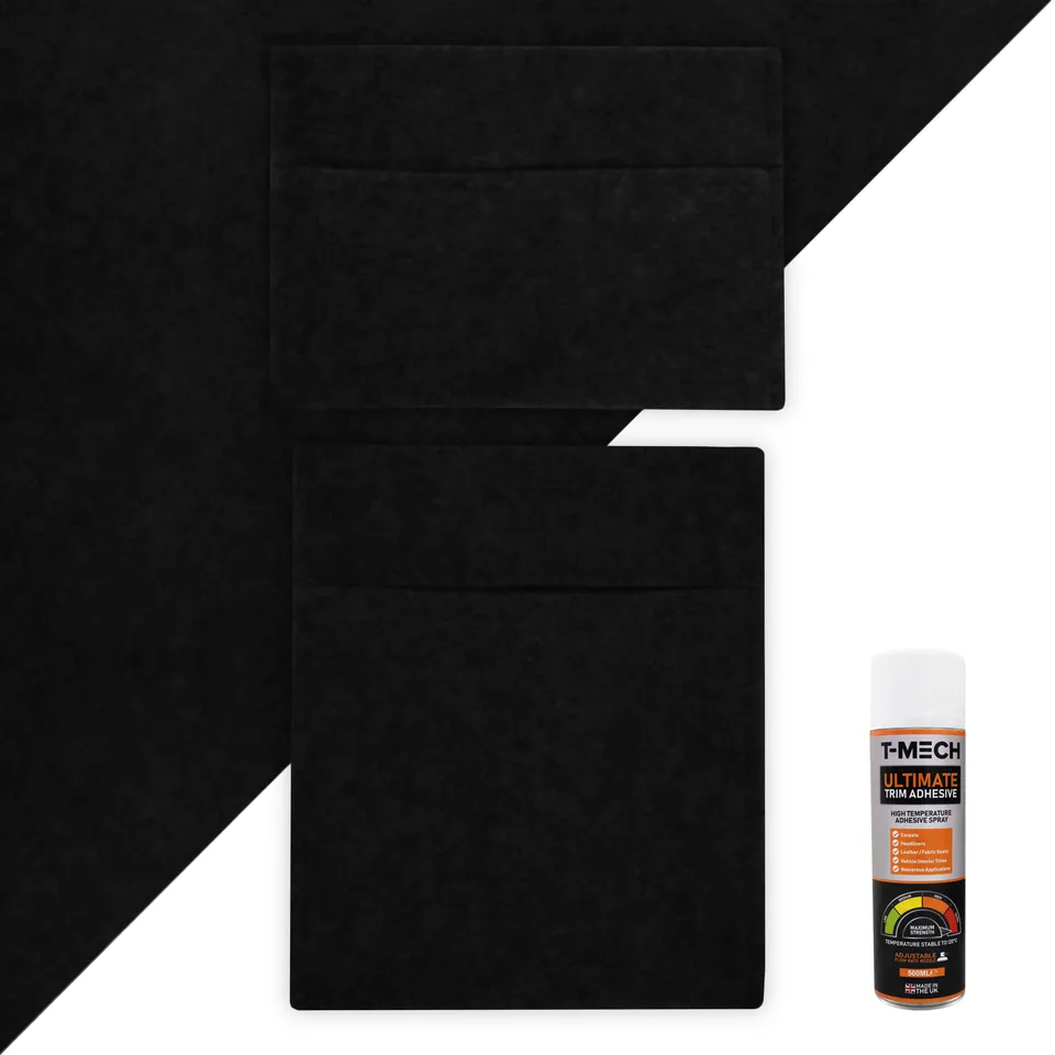 Q-Rax Accessori Casa Fodera Furgone Nero 11mq + Tasche + Colla