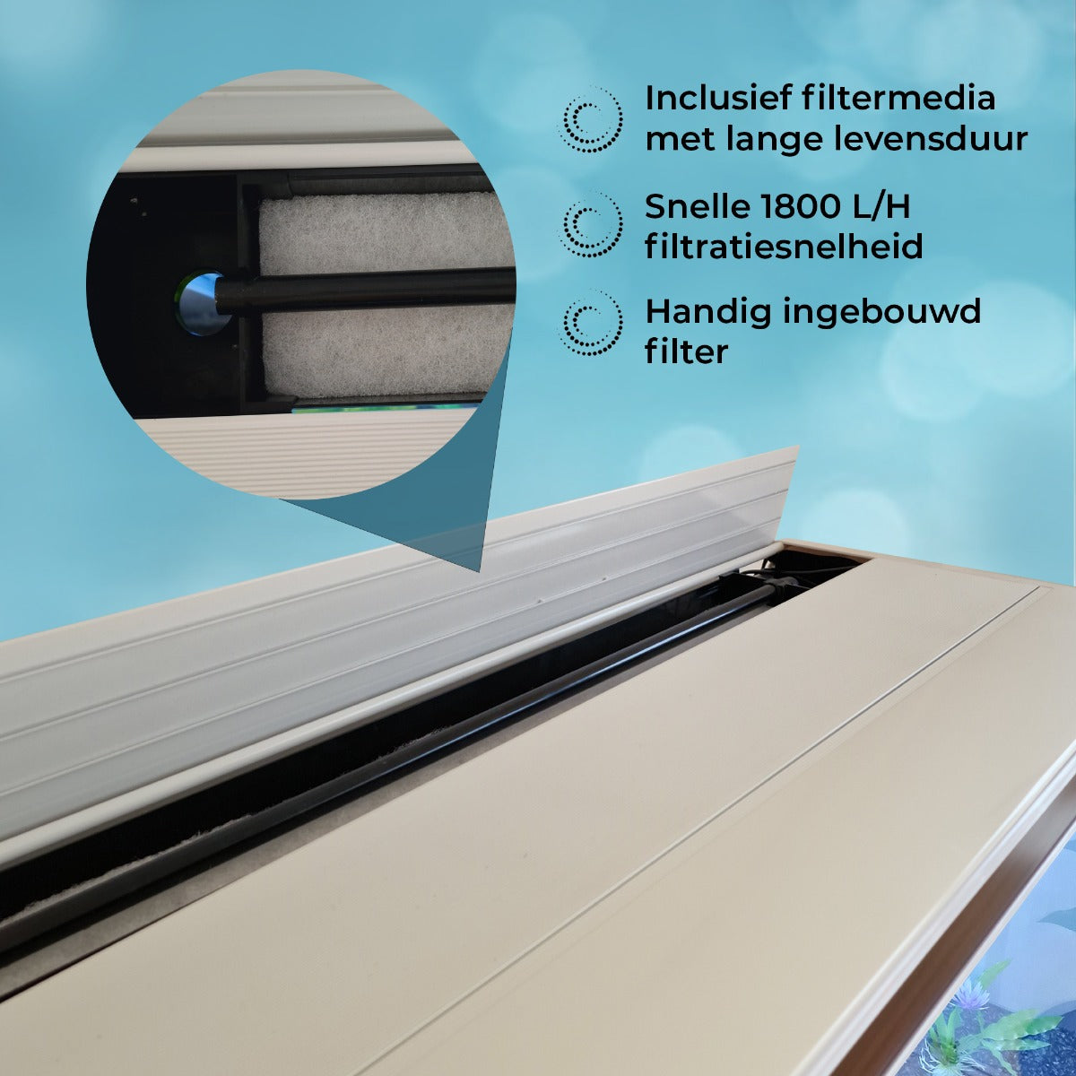 Q-Rax Acquario 300 Litri con Mobile Bianco e Ghiaia Blu