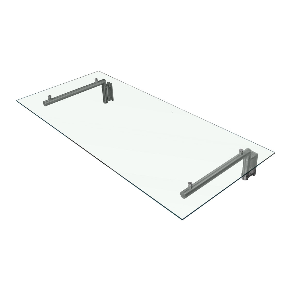 Q-Rax Deposito all'Aperto Pensilina Vetro 144x80 Staffe Inox Satinato