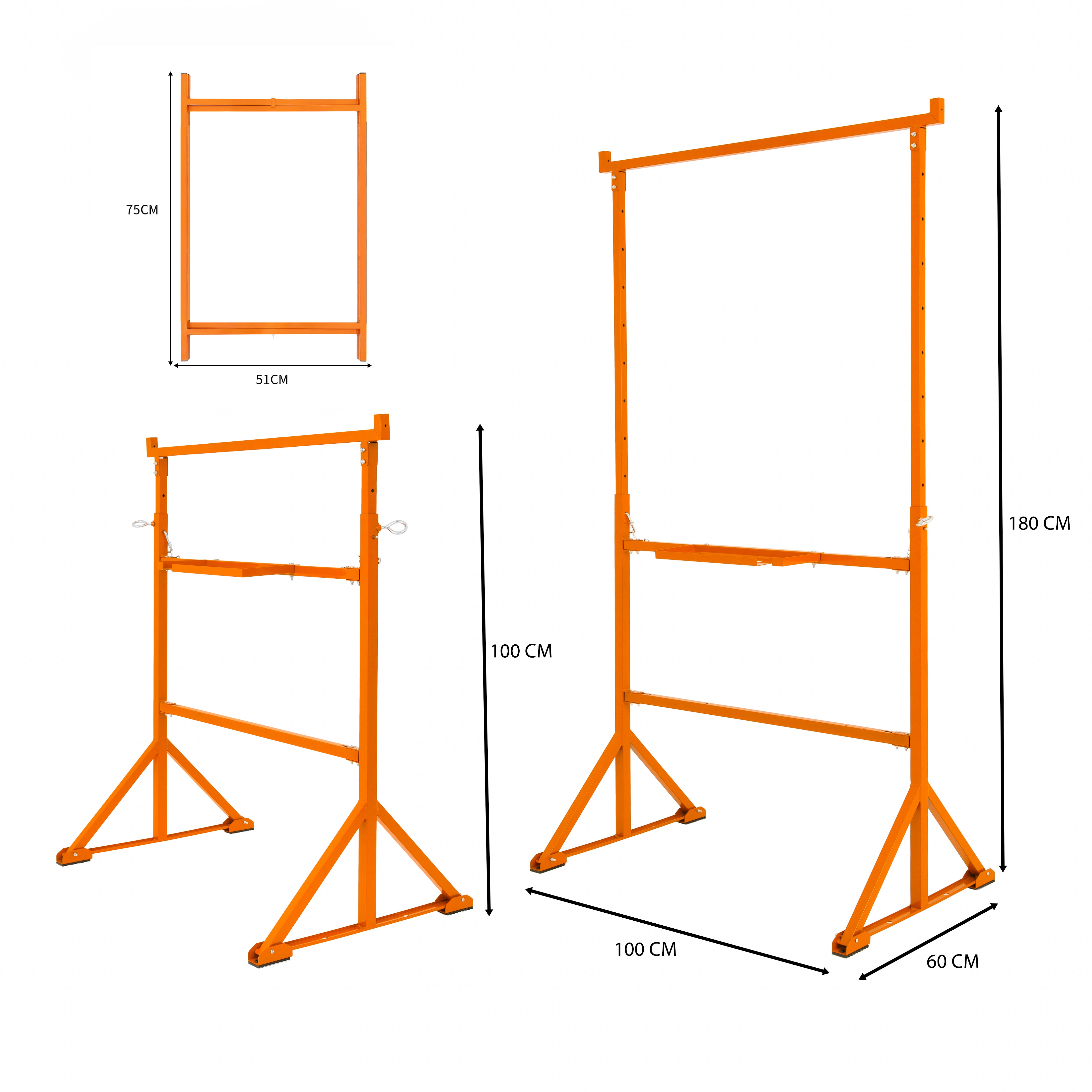Q-Rax Cavalletti Lavoro x2 + Supporti Malta 75cm Set