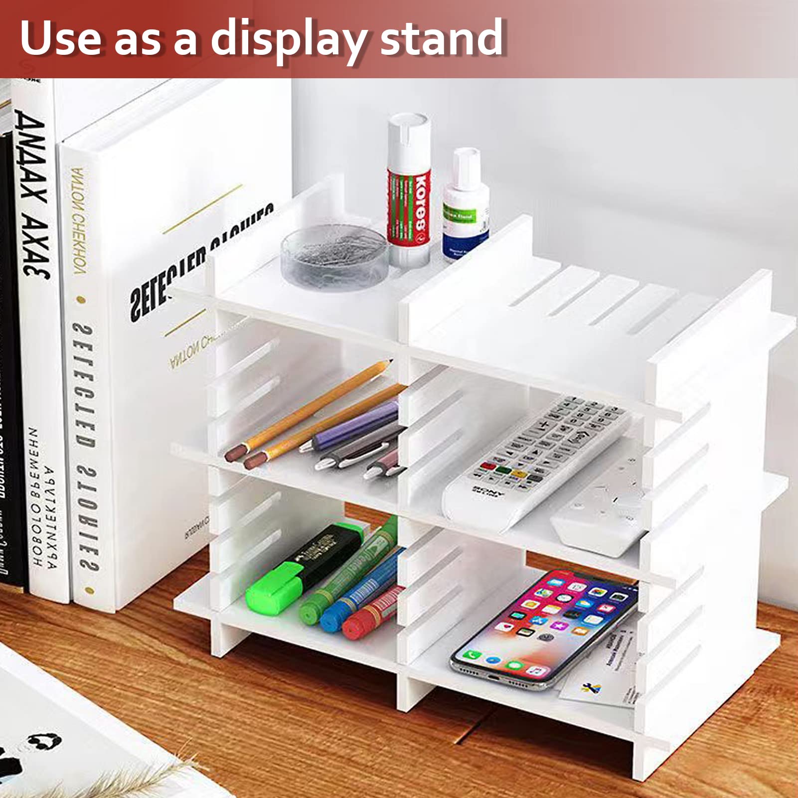 HGYZE Divisori per Cassetti Regolabili organizer 42x9 cm bianco 8 pz