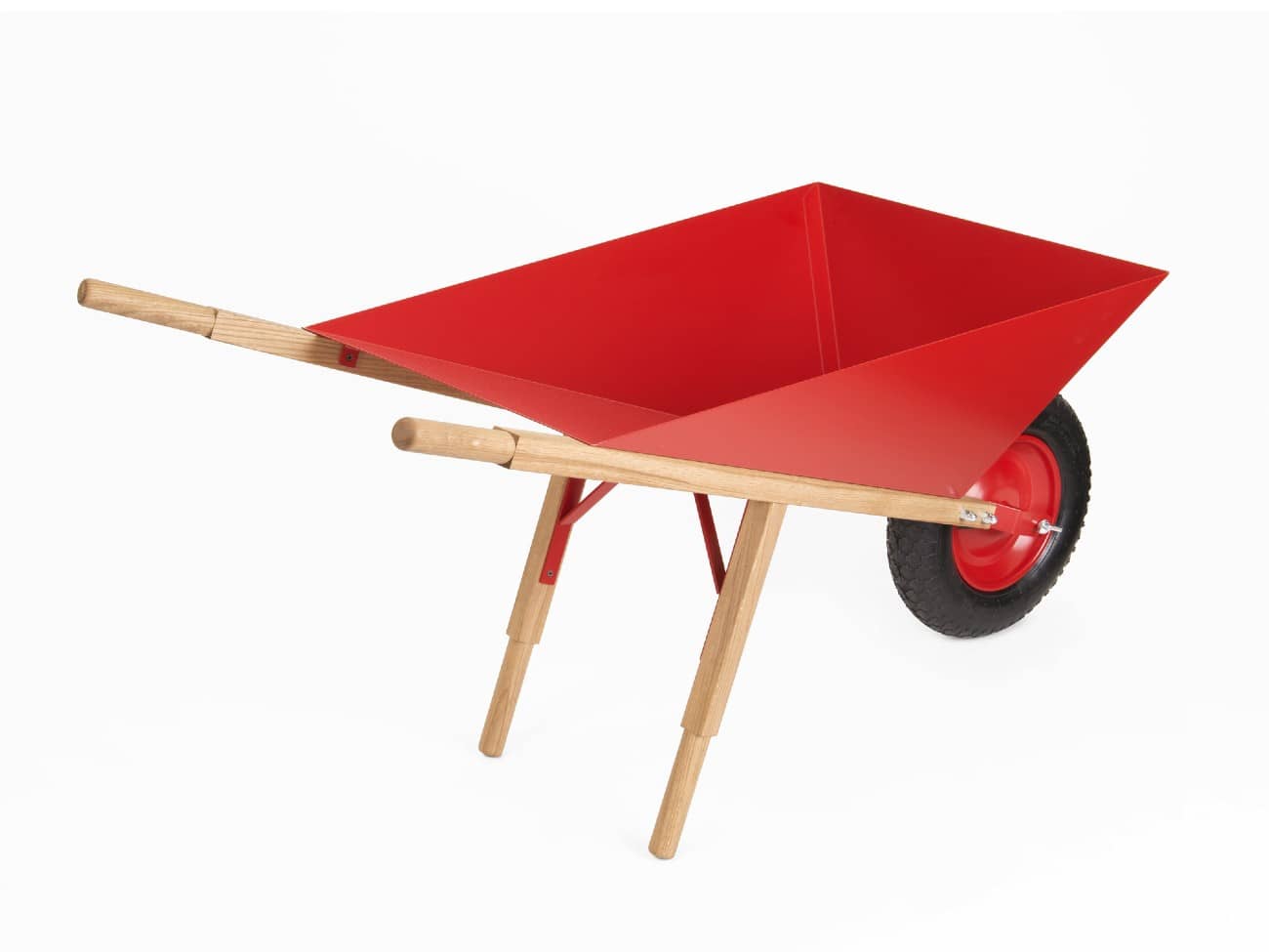 Officinanove Carry On Portavasi Carriola Alluminio Legno