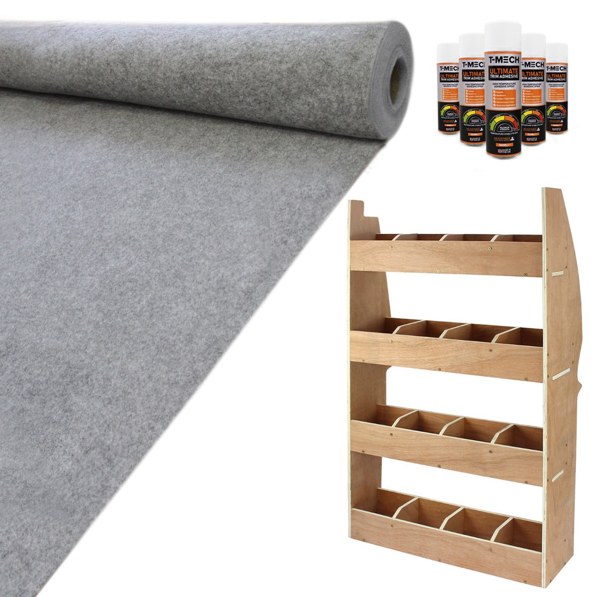 Q-Rax Scaffali da Garage scaffale Berlingo + moquette grigio fumo