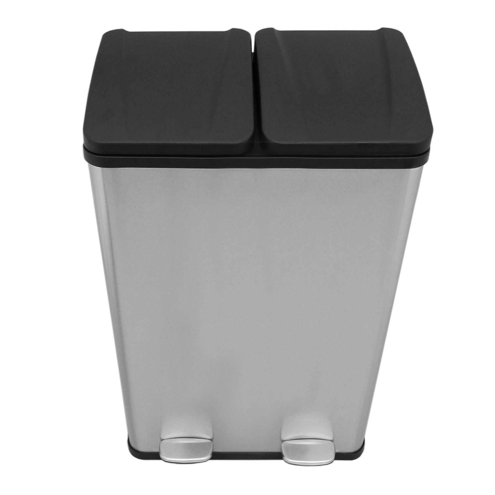 Q-Rax Deposito all'Aperto Pattumiera 60L Acciaio 2x30L Pedale