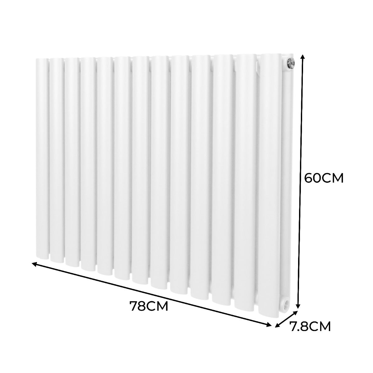 Q-Rax Radiatore Colonna Ovale 600x780 Bianco + Valvole TRV