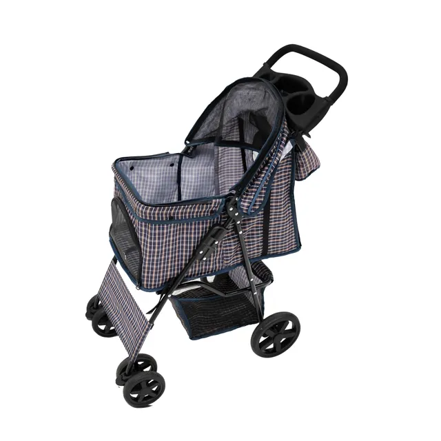 Q-Rax Accessori Casa Passeggino Animali Blu Tartan 15kg