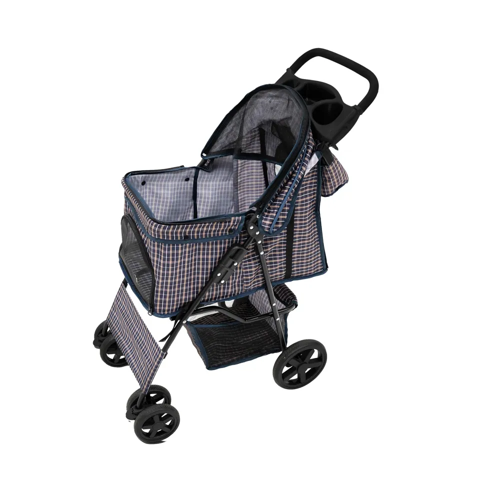Q-Rax Accessori Casa Passeggino Animali Blu Tartan 15kg