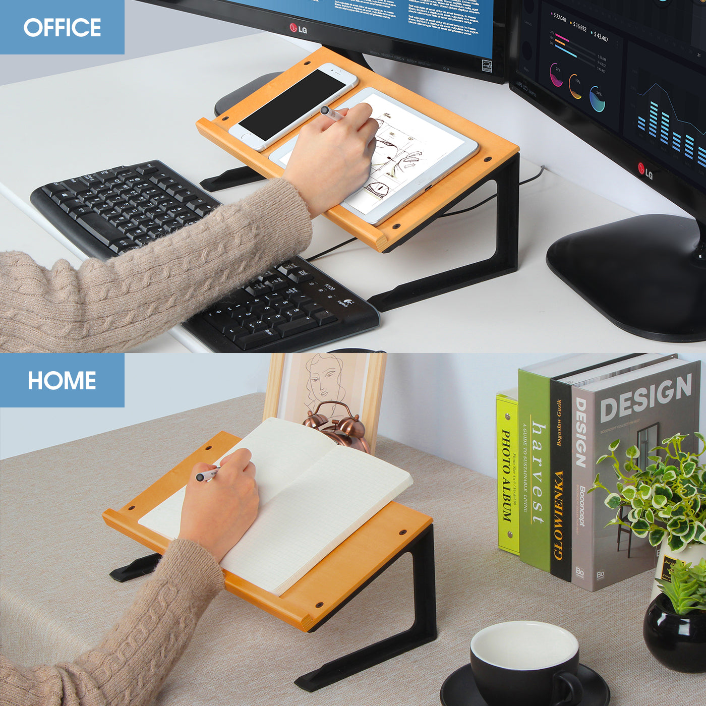 JackCube Design Home Office Leggio Tablet Libri Legno Scrivania