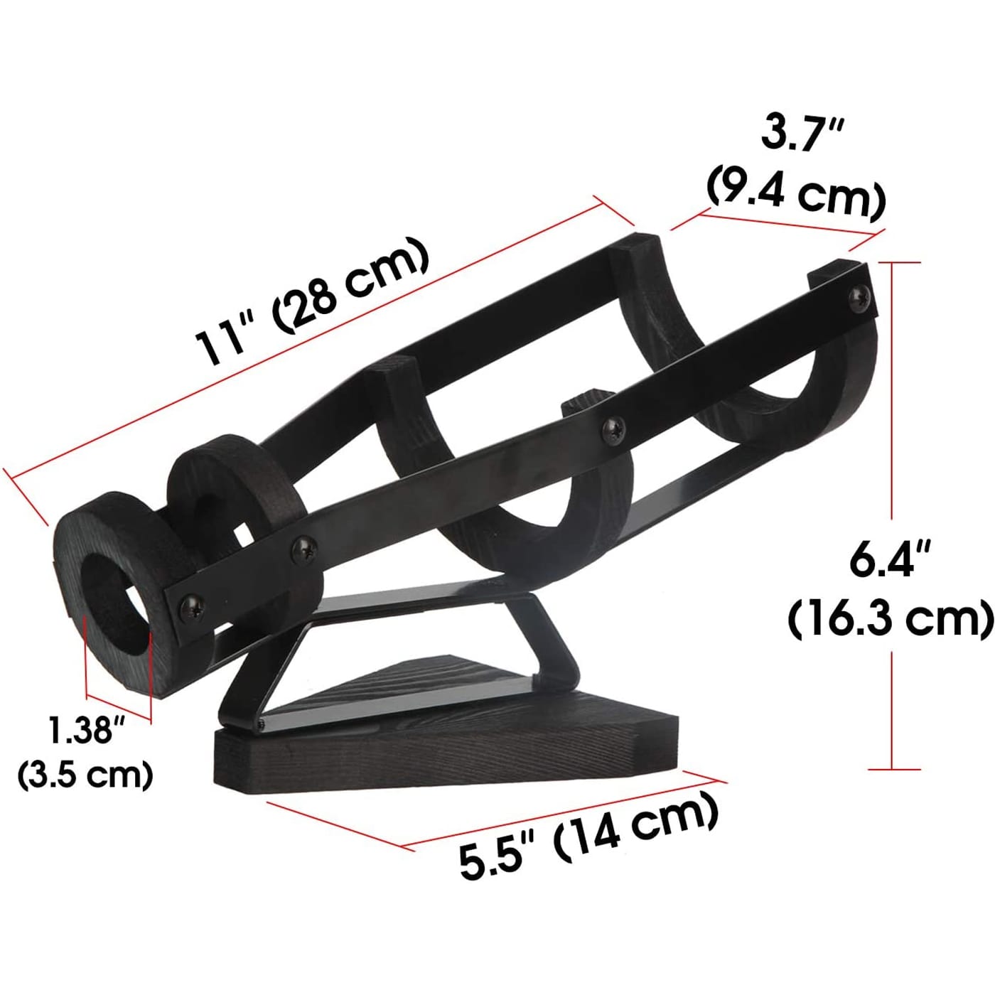 JackCube Design Kitchen Portabottiglie da Banco Nero 750 ml