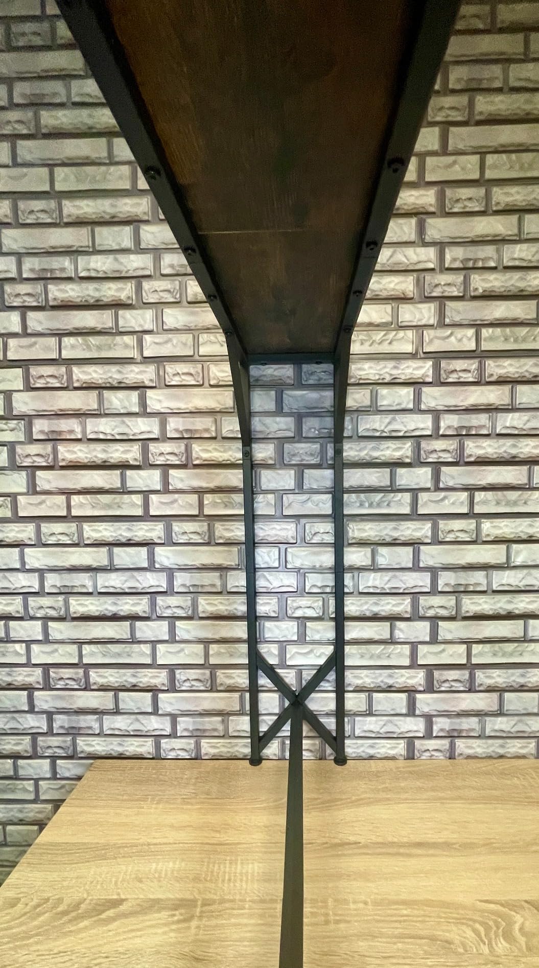 Meltrck Tavolo Consolle Vintage 80x20x80 Legno Metallo Sottile