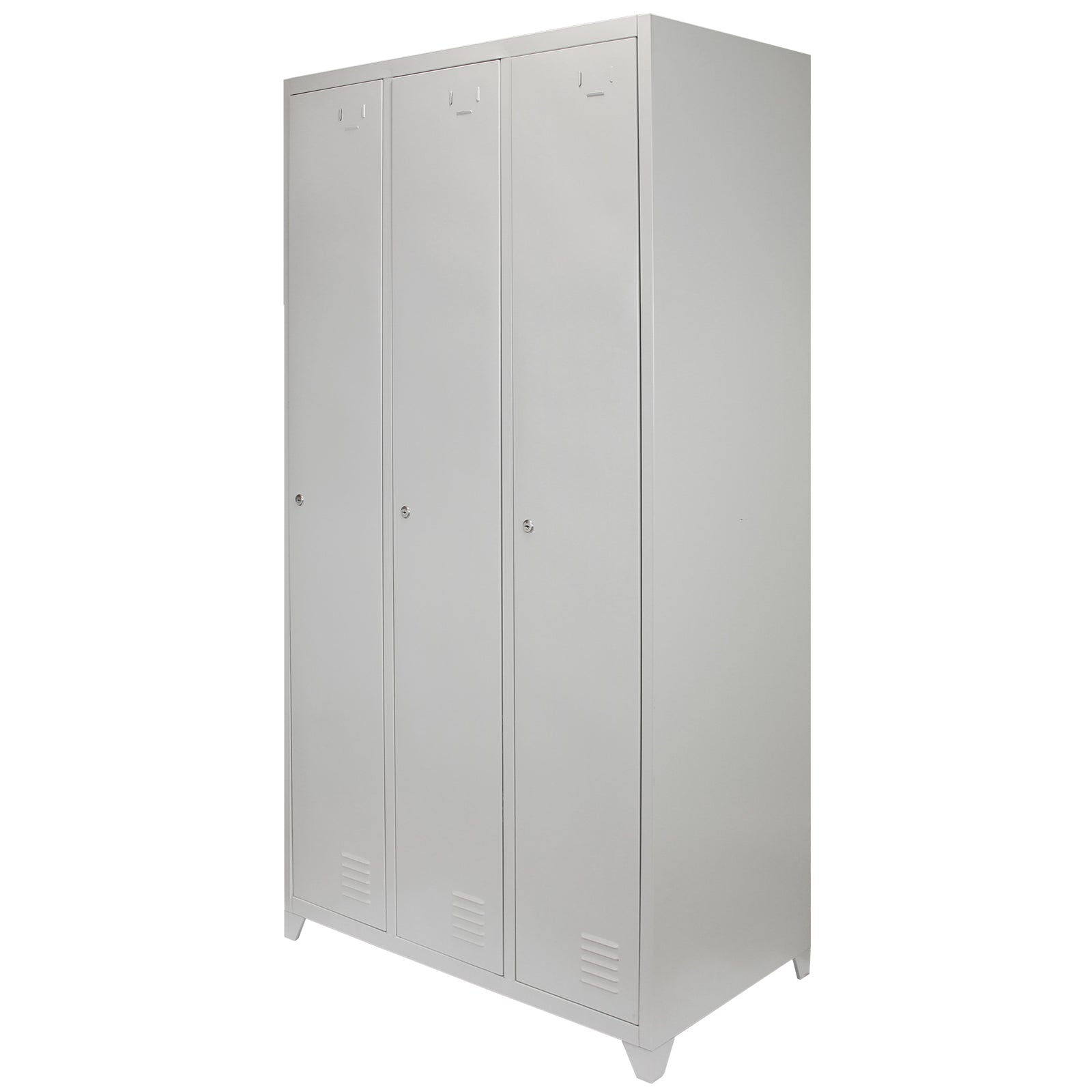 Q-Rax Armadietto 3 Porte Acciaio 90x50x180 cm Grigio