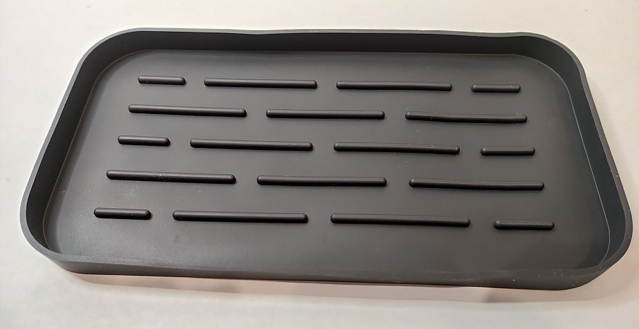 HGYZE Porta Spugna e Scolapiatti Tappetino Silicone Nero 25,5x14