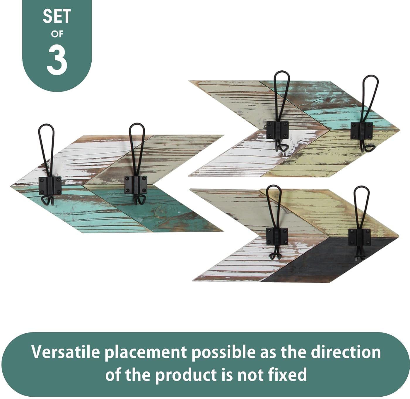 Jackcube Design Entryway Appendiabiti Parete Freccia Set 3 Pezzi