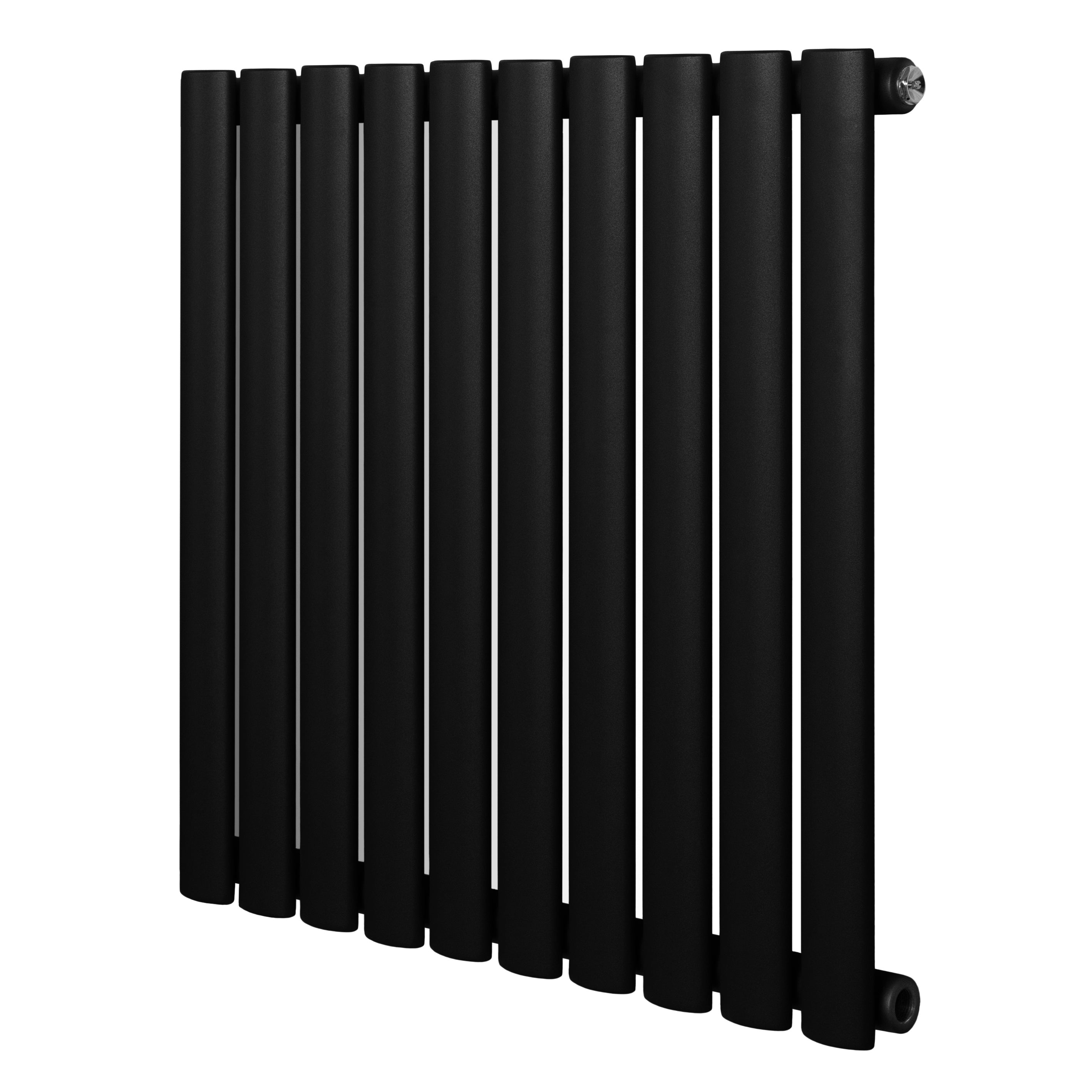 Q-Rax Radiatore Ovale Colonna Singola 600x600mm Nero