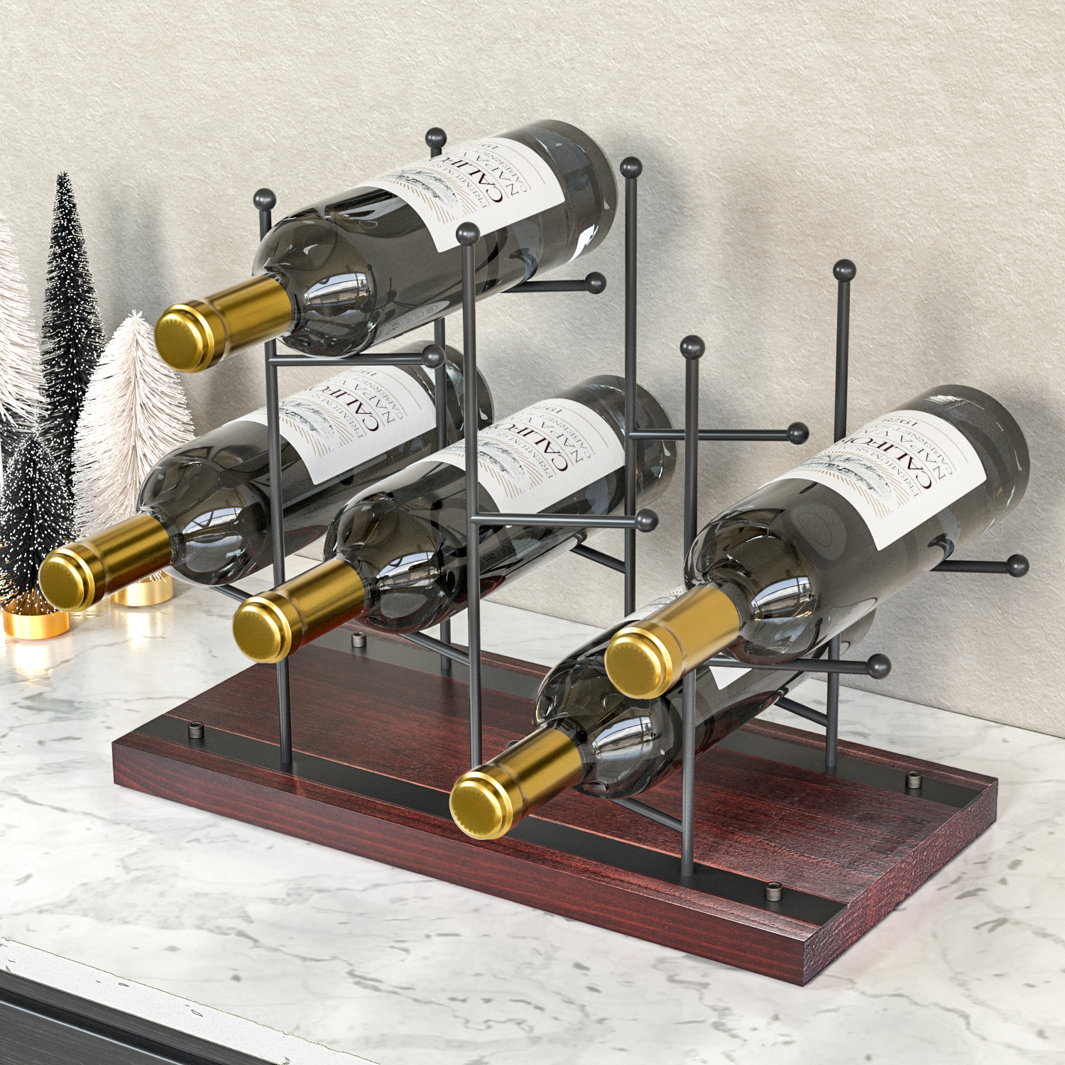 Jackcube Design Kitchen Portavino Metallo 6 Bottiglie