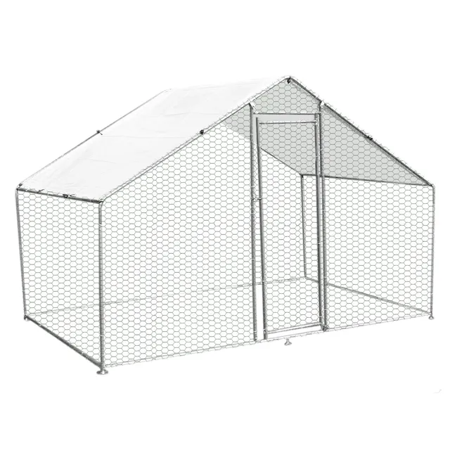 Q-Rax Recinzione Pollaio Esterno 4x2 m con Tettoia