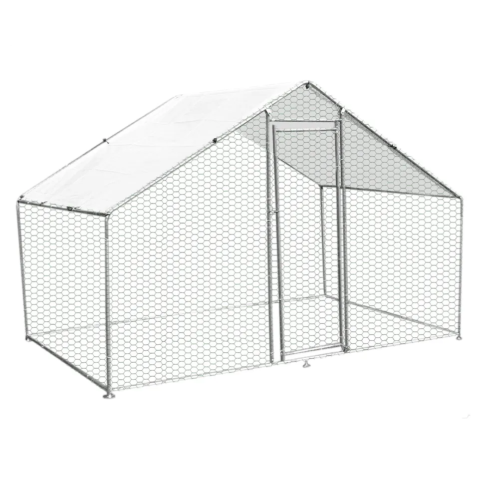 Q-Rax Recinzione Pollaio Esterno 4x2 m con Tettoia