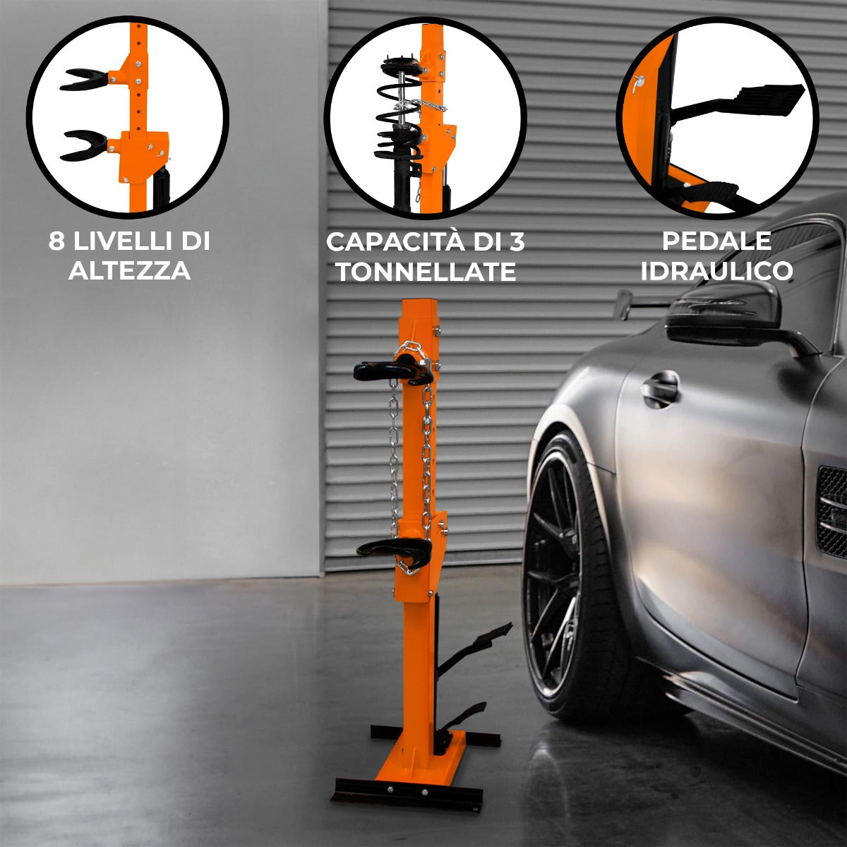 Q-Rax Commercio Artigianato Compressore Molle 3 T a Pedale