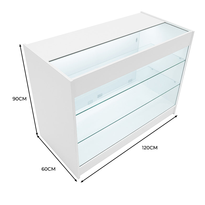 Q-Rax Banconi da Negozio K1200 bancone bianco vetrina LED
