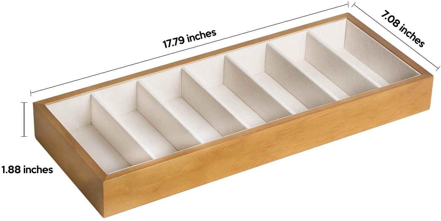 Jackcube Design Porta Occhiali Legno 7 Scomparti Vassoio Beige