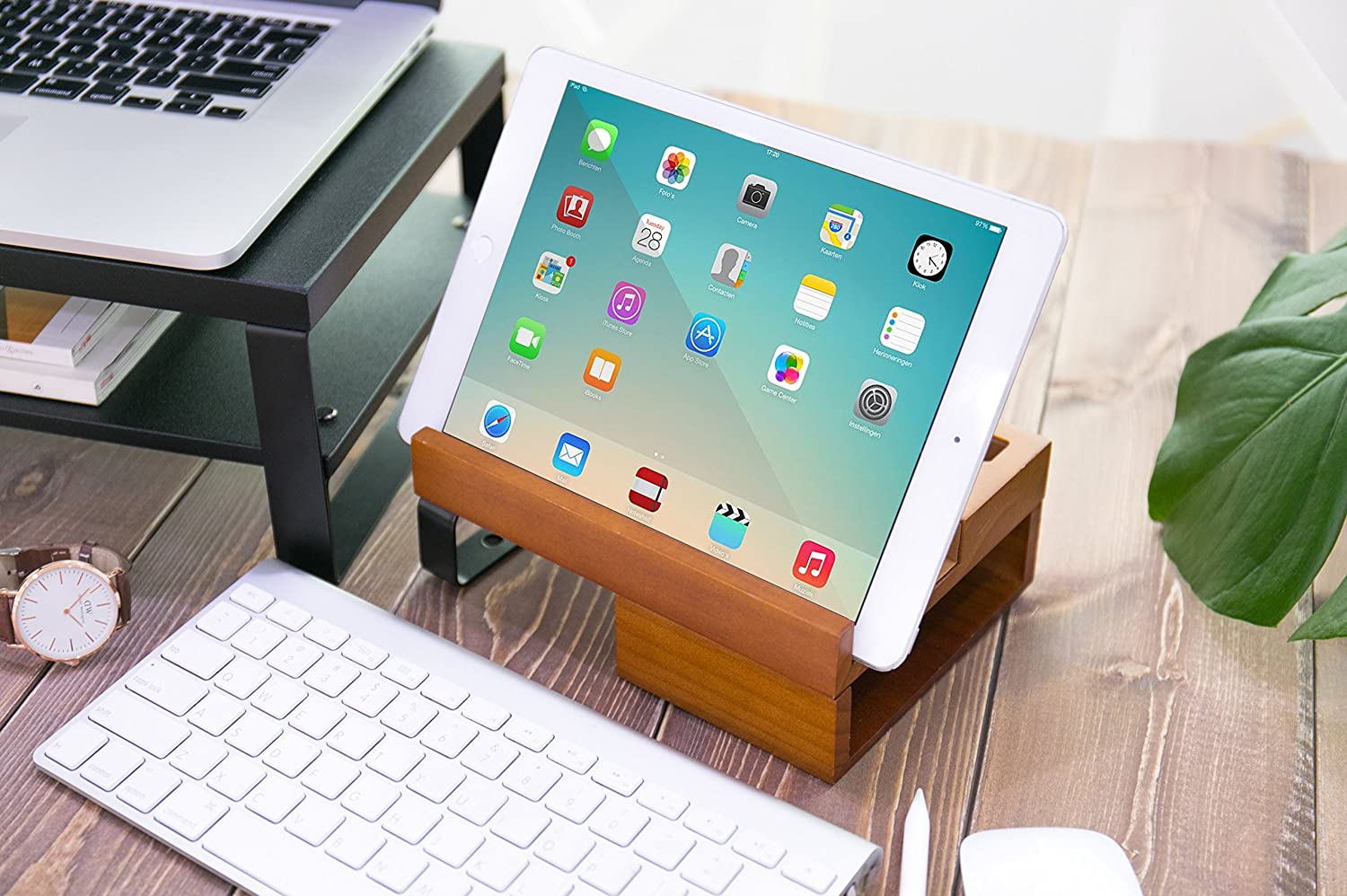 Jackcube Design Home Office Stazione Ricarica Legno 5 Scomparti Telefono
