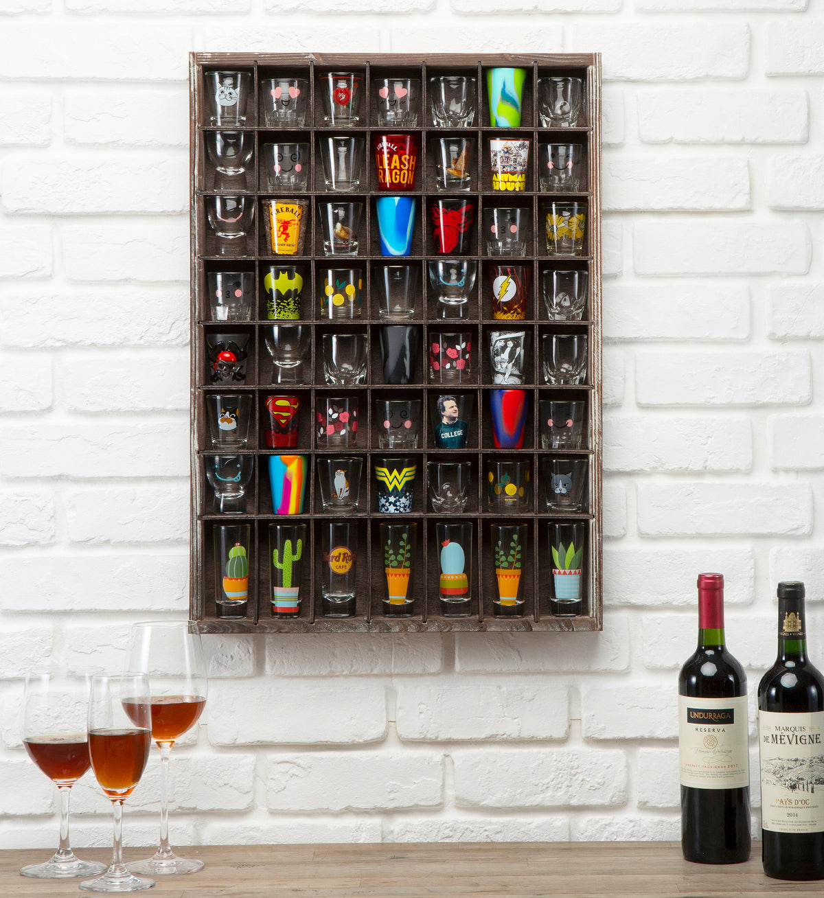 Jackcube Design Display Vetrina Bicchierini Legno 56 Scomparti