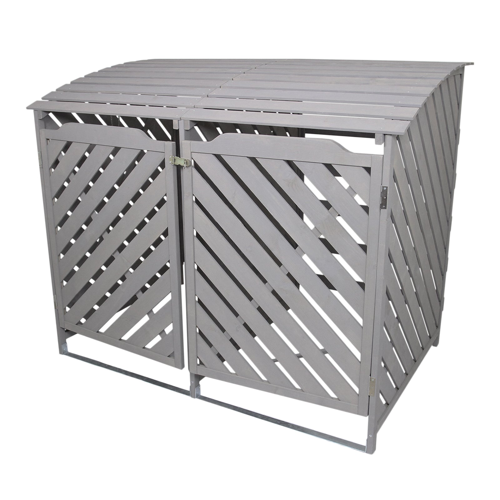 Q-Rax Doppio Copribidoni 240L Grigio Lavato Legno