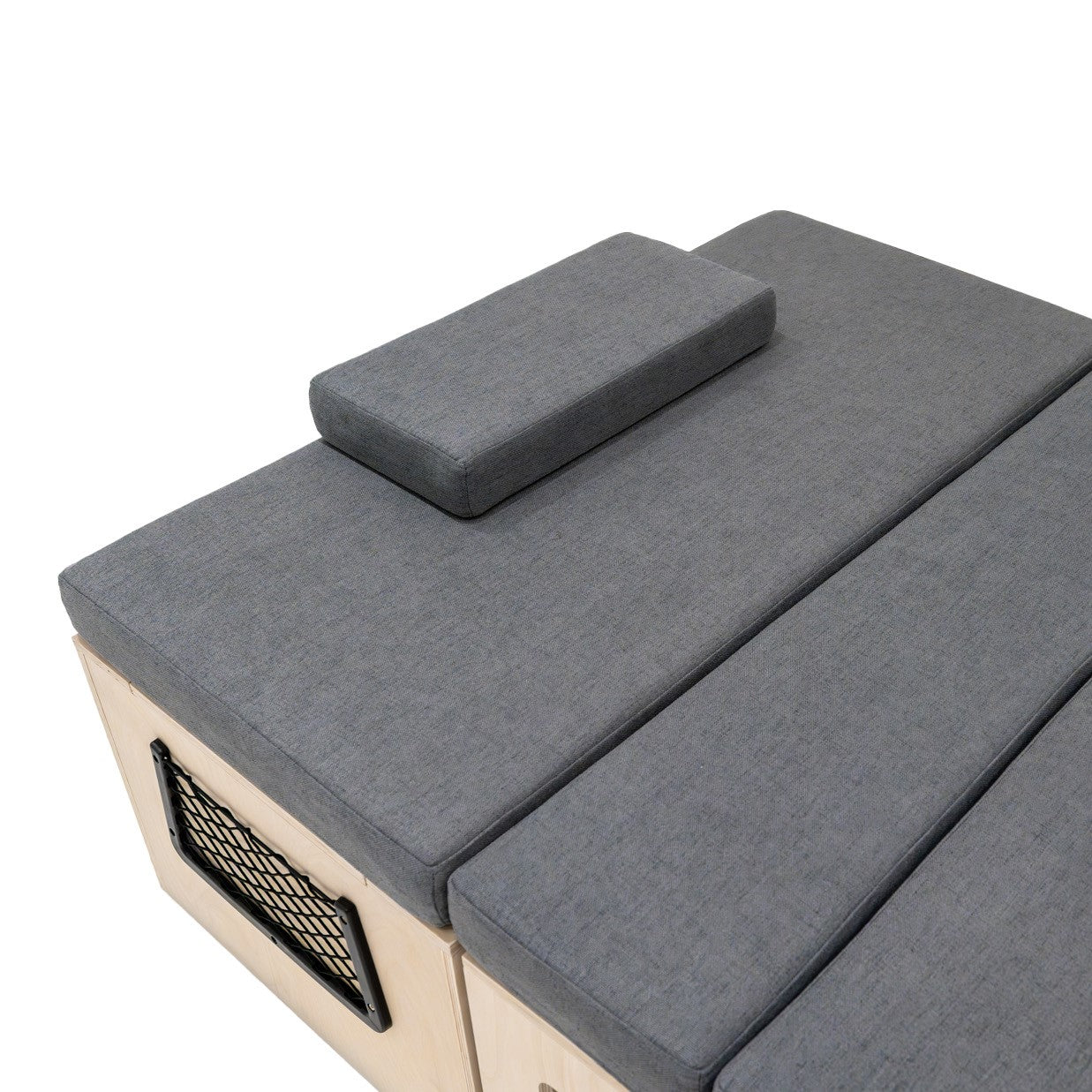 Q-Rax Letto Camper a L divano letto 120 cm grigio compensato betulla