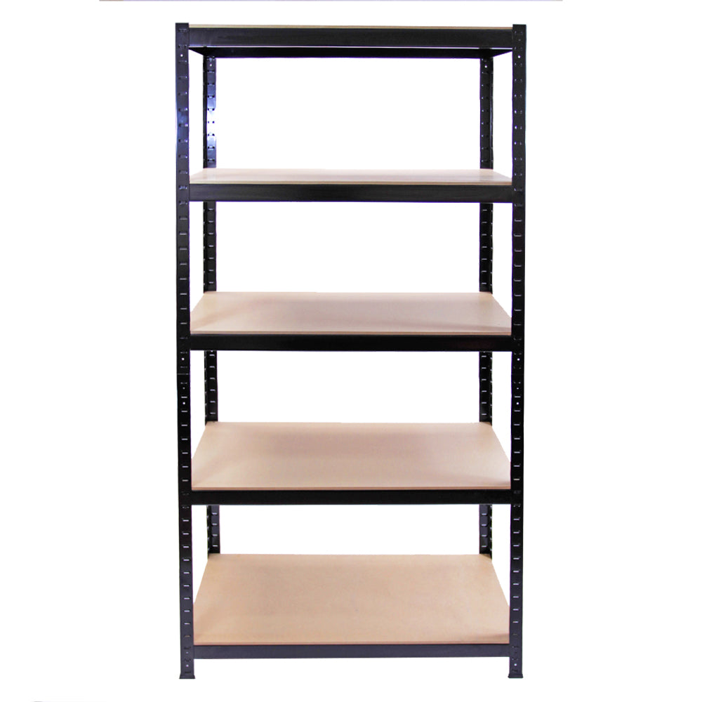 Q-Rax Scaffali T-Rax Scaffale Garage 90x45 Nero 5 Ripiani 280kg