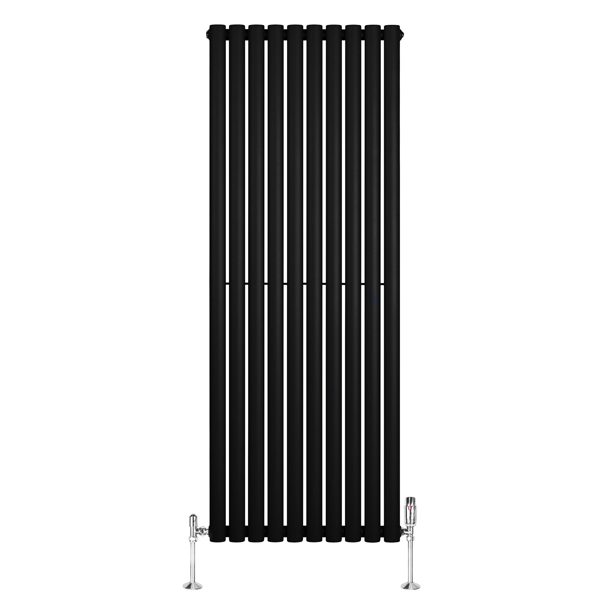 Q-Rax Radiatori Tradizionali Radiatore 1600x600 Nero Valvole