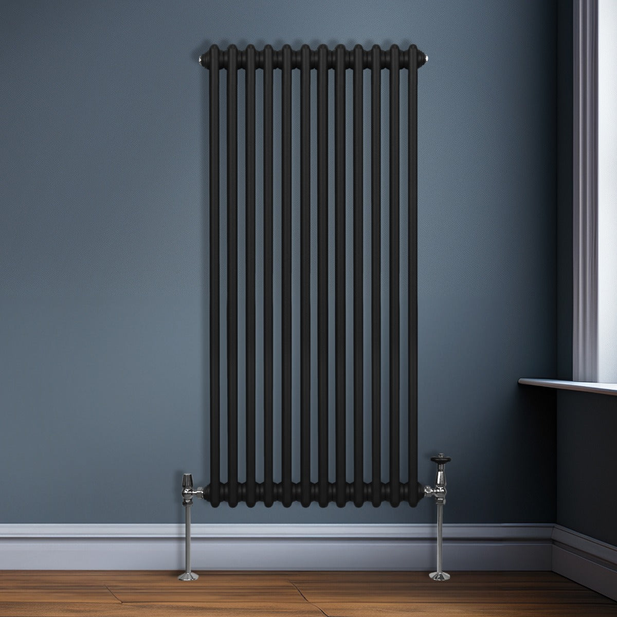 Q-Rax Radiatore 2 Colonne Nero Verticale 1500x562 mm