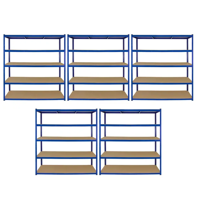Q-Rax T-Rax Set 5 Scaffali Metallo Blu 160 cm 5 Ripiani