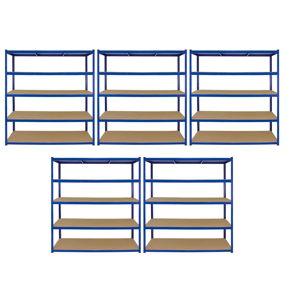 Q-Rax T-Rax Set 5 Scaffali Metallo Blu 160 cm 5 Ripiani