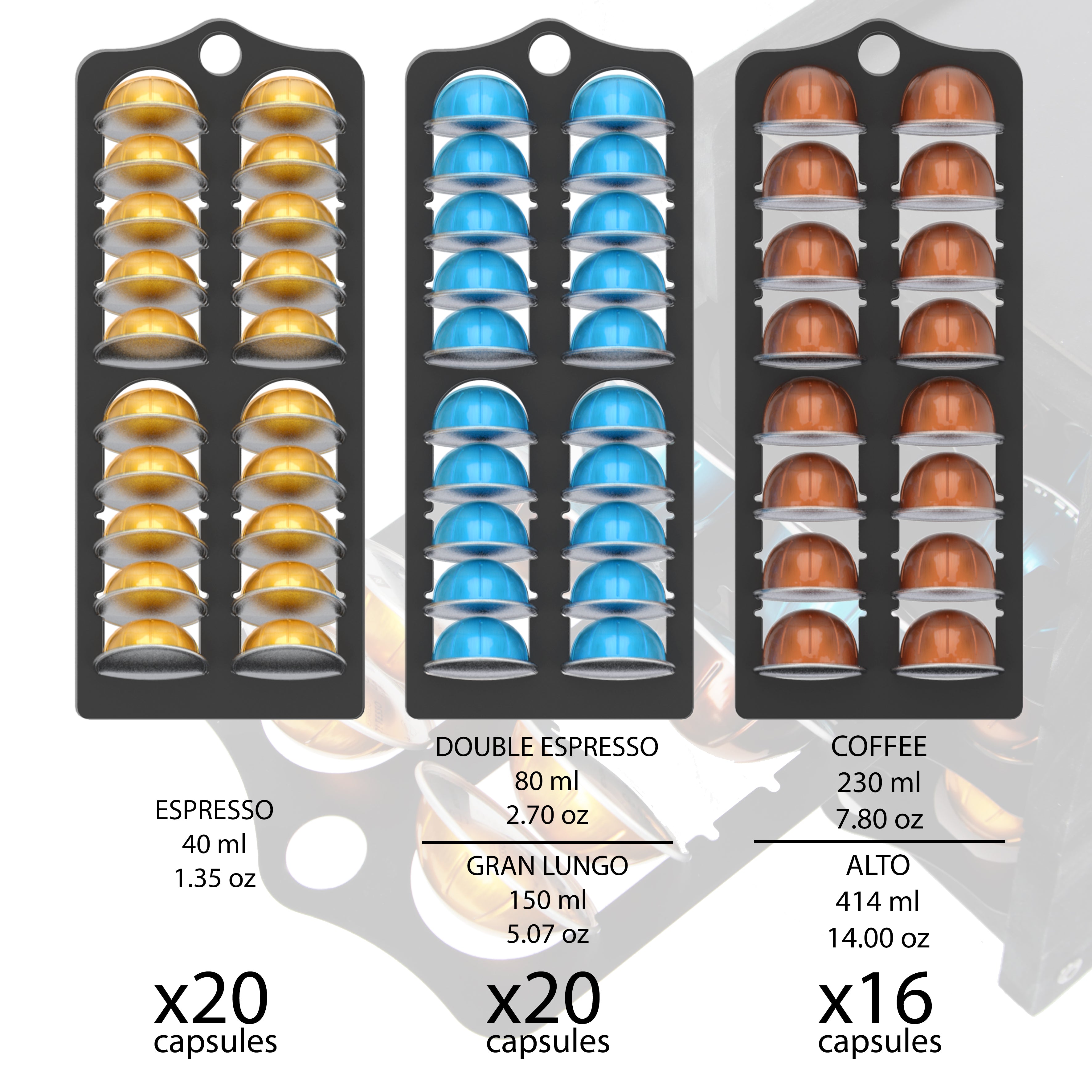 Jackcube Design portacapsule nero 4 piani 80 capsule Vertuo