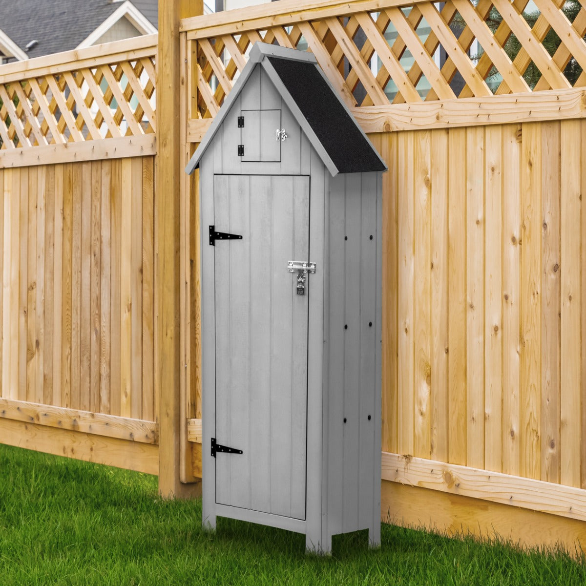 Q-Rax Casette in Legno capanno giardino grigio con ripiani