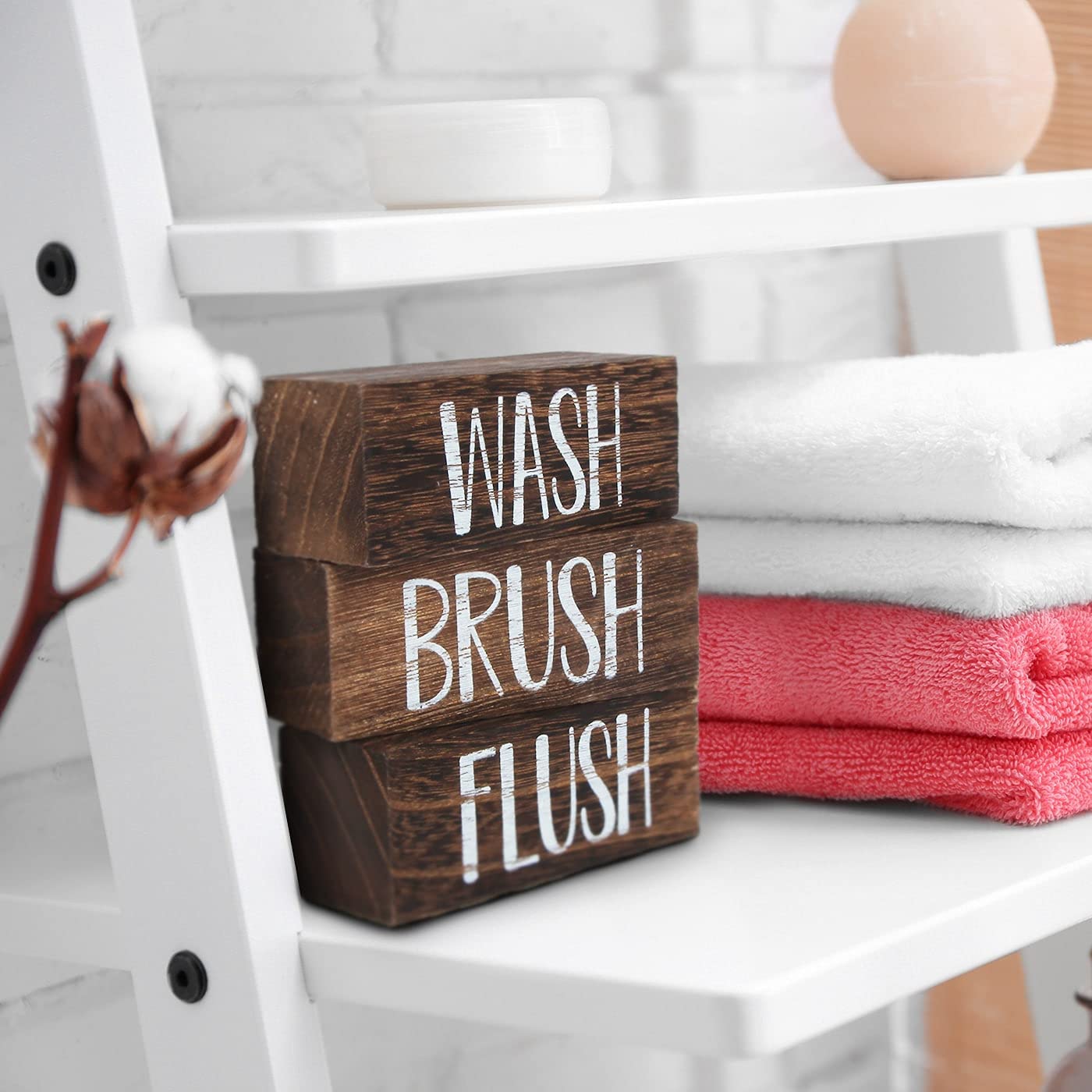 Jackcube Design Bathroom Wash Brush Flush scatola bagno legno 3 pezzi