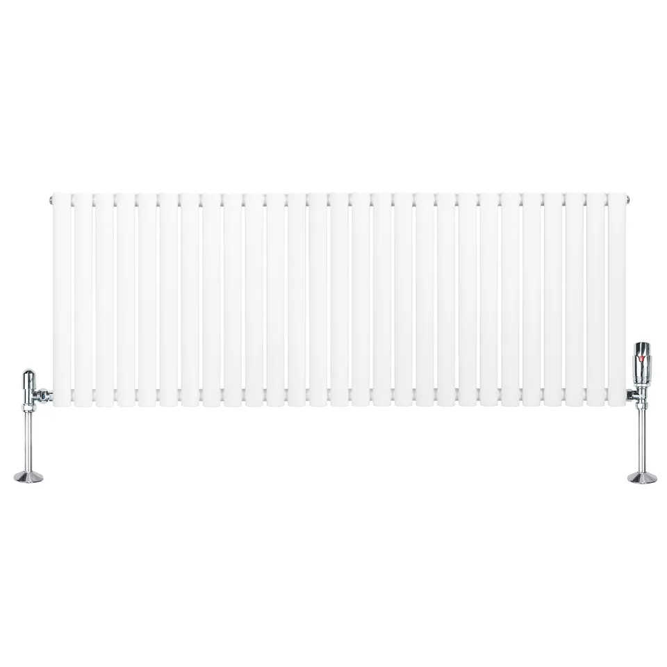 Q-Rax Radiatore Colonna Ovale 600x1620 mm Bianco Valvole