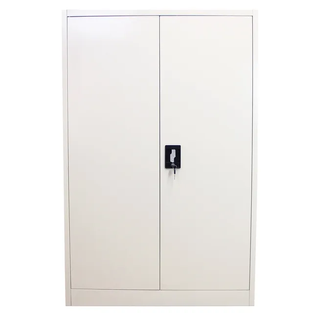 Q-Rax Armadietto Acciaio Grigio Alto 140x90x40 cm 3 Ripiani
