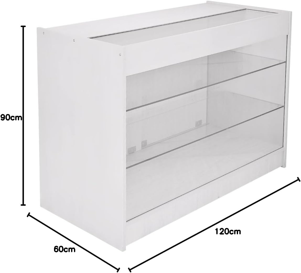 Q-Rax K1200 Bancone Espositore Negozio 120cm Bianco Brillante
