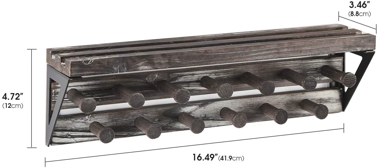 Jackcube Design Display mensola portamedaglie legno 13 ganci