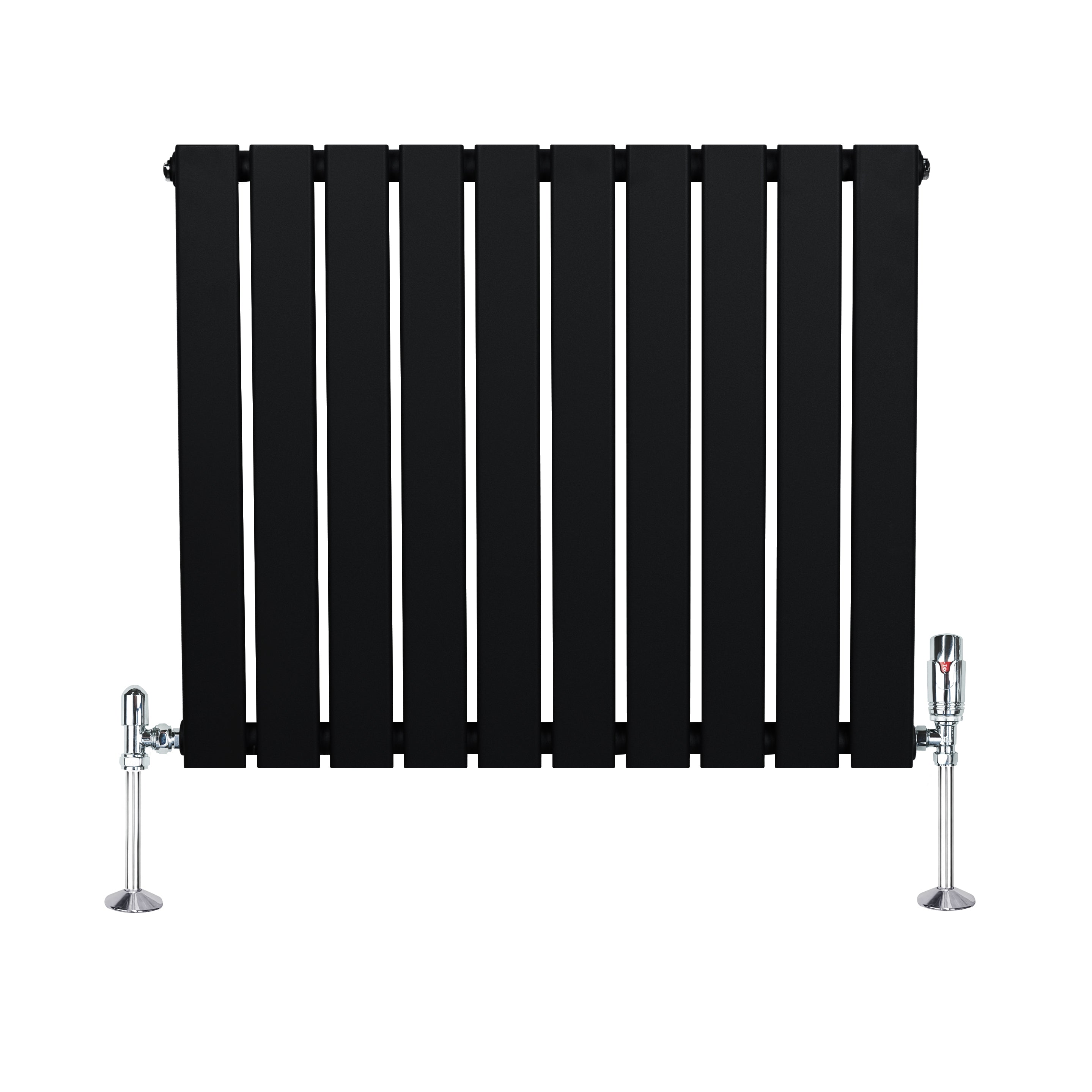 Q-Rax Radiatore Piatto 600x700 mm Nero Monocolonna Valvole