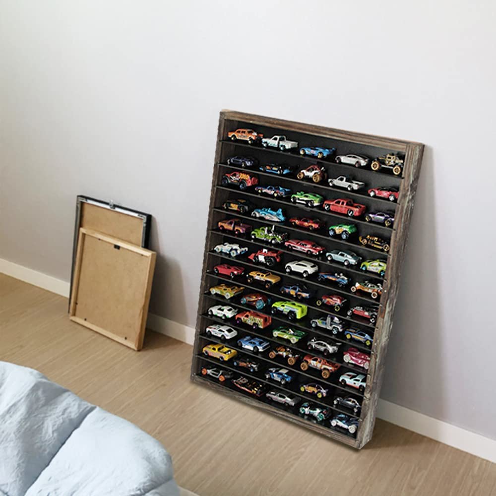 Jackcube Design Display Vetrina Hot Wheels 1/64 Legno Rustico 12 Piani